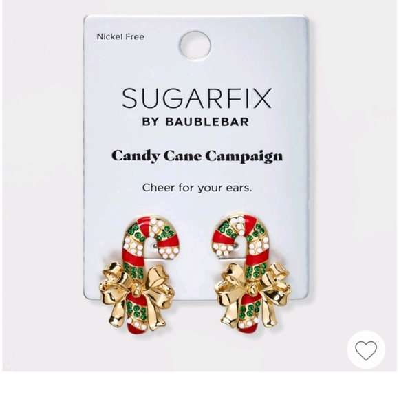 Sugarfix Baublebar Candy Cane Campaign Earrings NWT - Picture 4 of 5